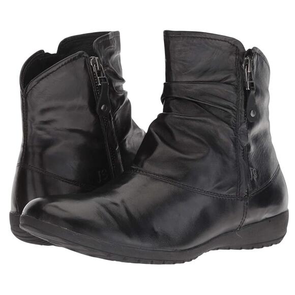 JOSEF SEIBEL Leather Bootie Women EU40/US9 Naly 24 Black Stylish Grunge Goth NWB - Picture 1 of 16